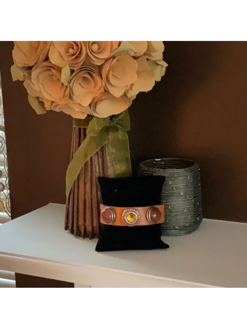 Leather Bracelet with Three Snaps